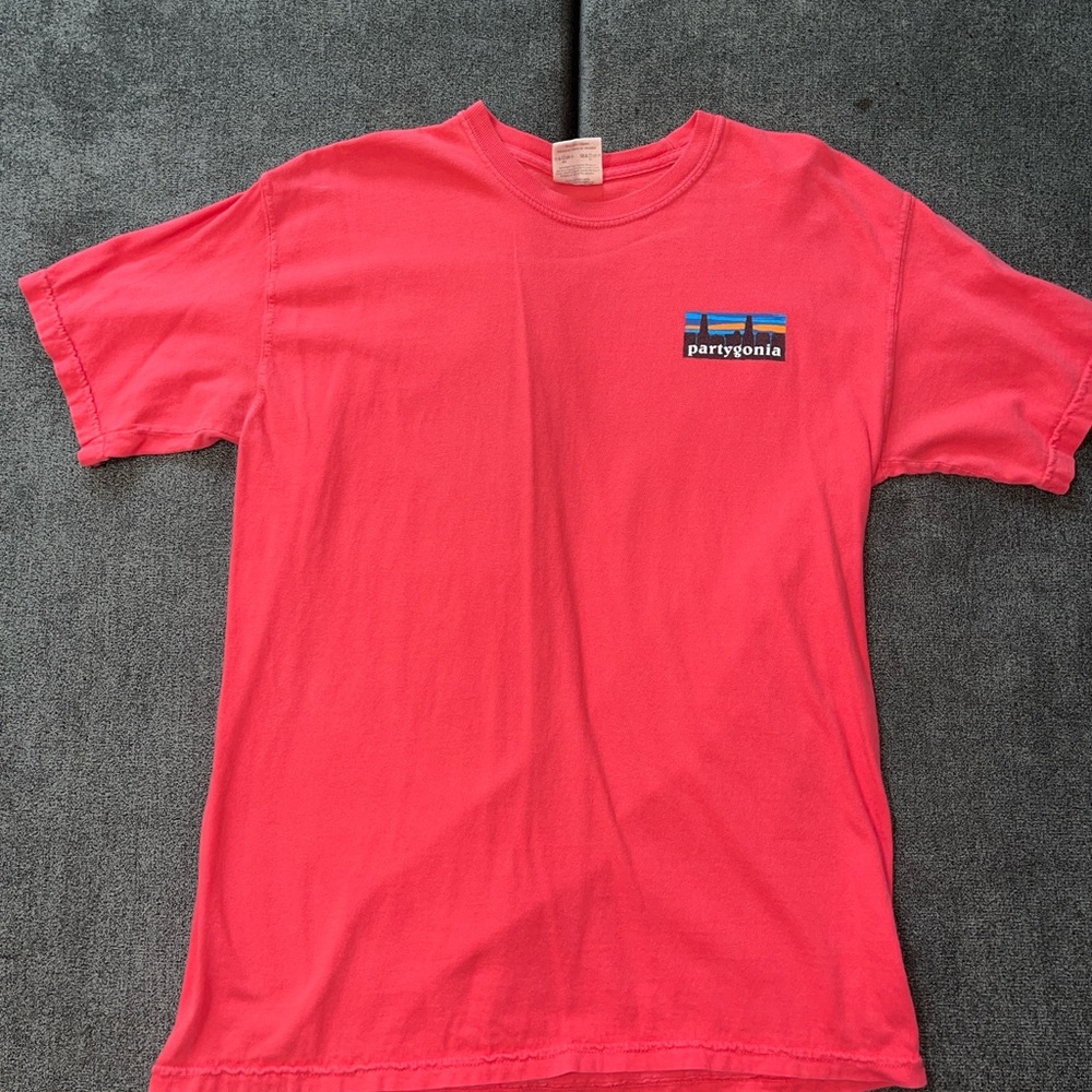 Red Graphic “Partygonia” T-Shirt